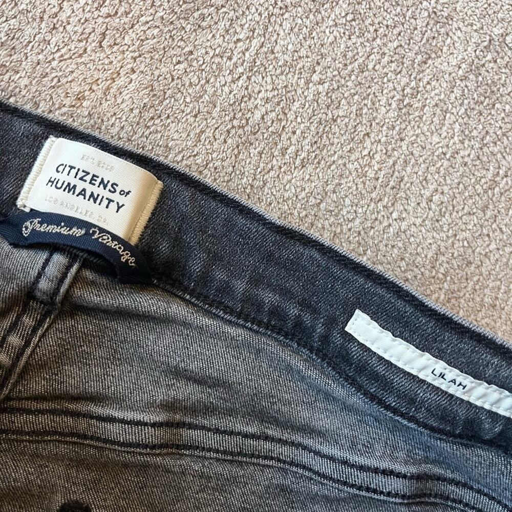 Citizens of Humanity Lilah Jean High Rise Kick Flare Jeans 29 Black Caviar Clean - Picture 4 of 9